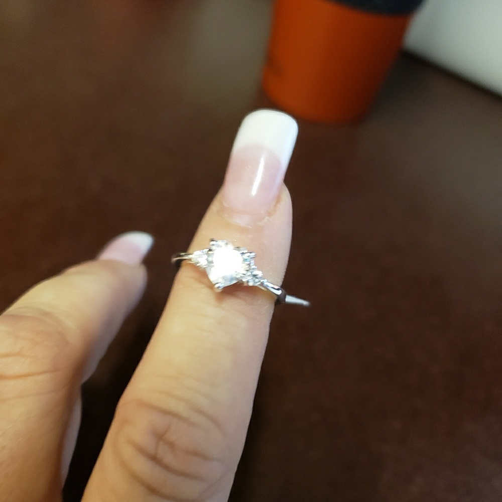 .SOLD SOLD 925 Sterling Silver White Sapphire Ring